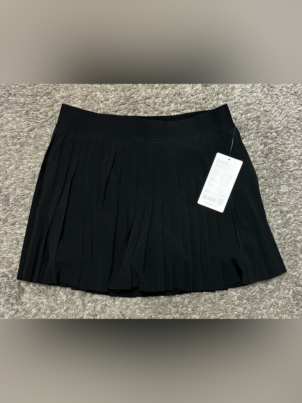 NWT Women’s Athleta Match Point Pleated Skort, Black, Size M